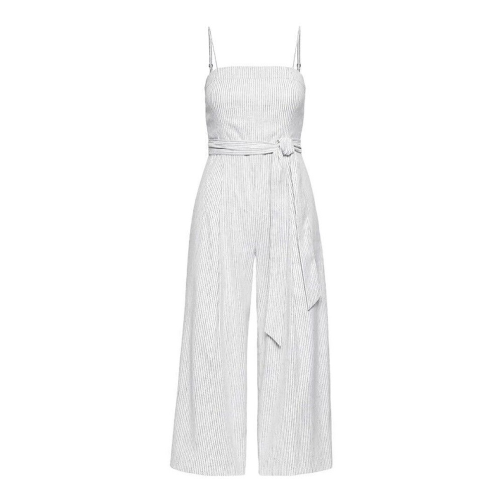 Banana Republic Linen Blend Stripe Jumpsuit